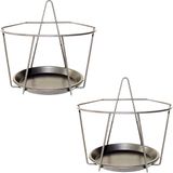 Merkloos Esschert Design Balkon bloempothouder - 3x - zwart metaal