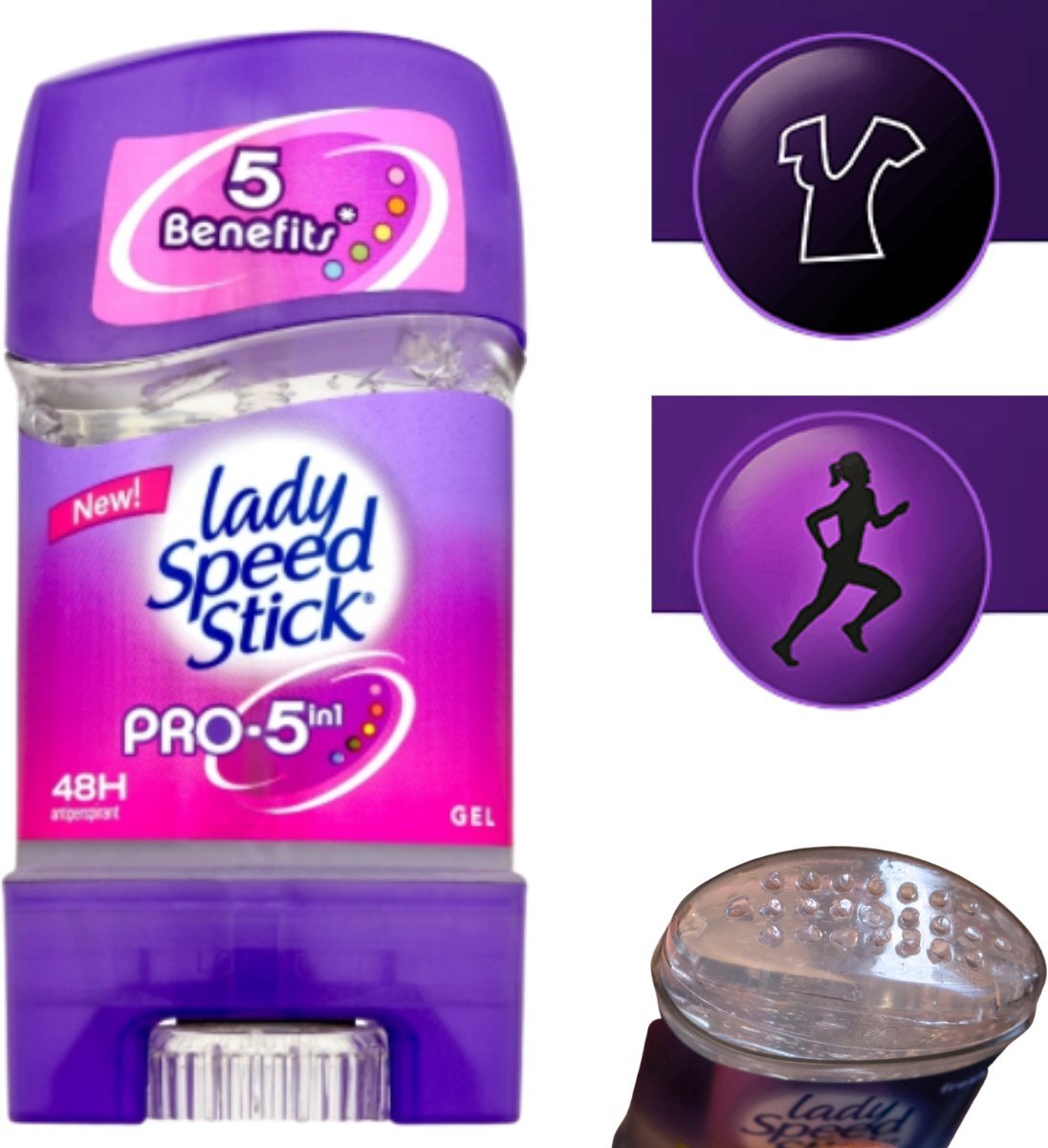 Lady Speed Stick Pro 5 in 1 Deodorant Gel - Anti-Transpirant Deodorant Stick - Antiwittestrepen - Bestverkochte Deo Stick - Deodorant Vrouw