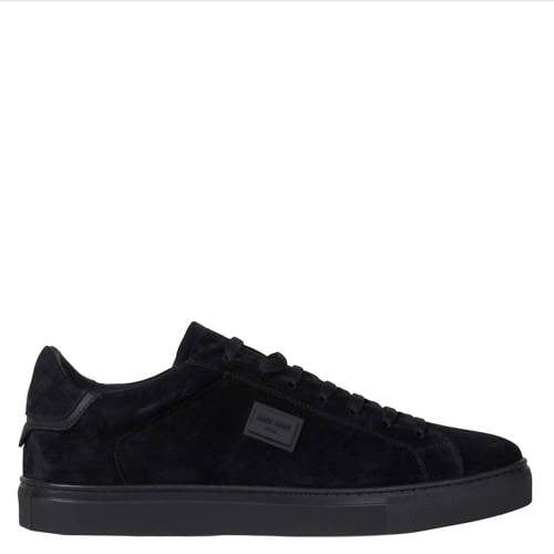 Antony Morato Metal leren sneakers - zwart