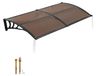 VEVOR Auvent de porte 965x1987 mm, auvent en saillie, auvent en saillie avec drainage et support ABS, protection contre la pluie, la neige et le soleil, auvent de porte en polycarbonate pour porche et terrasse, marron