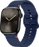 Strap-it Wave siliconen bandje met gespsluiting - donkerblauw