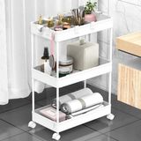 Ibenzoa® Chariot blanc avec 6 crochets et 2 bacs