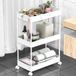 Ibenzoa® Chariot blanc avec 6 crochets et 2 bacs