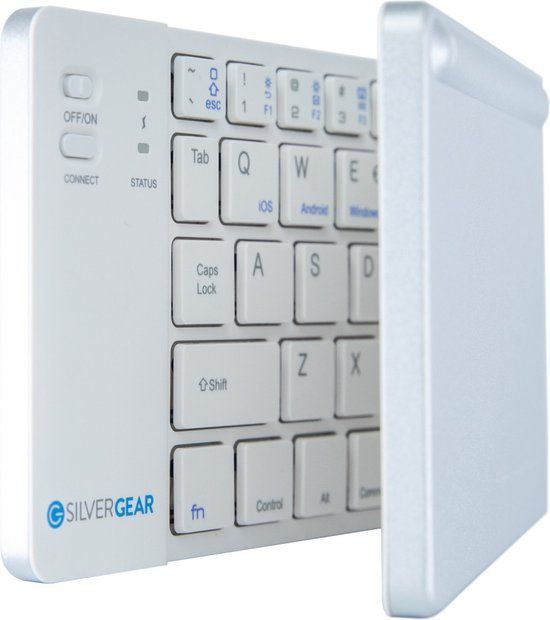 Silvergear Opvouwbaar Draadloos Bluetooth Toetsenbord - QWERTY - Wit