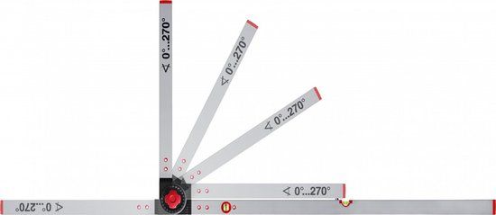 BMI Hoekmeetapparaat WINKELSTAR Aluminium Analoog 0-270 graden 90 cm
