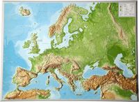Geo Relief GeoReliëf Wandkaart Europa met voelbaar 3D reliëf, 77 x 55 x 2 cm