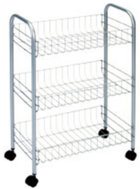 Metaltex Lugano Huishoudwagen - Grijs - 4 Wielen - 63cm Hoog