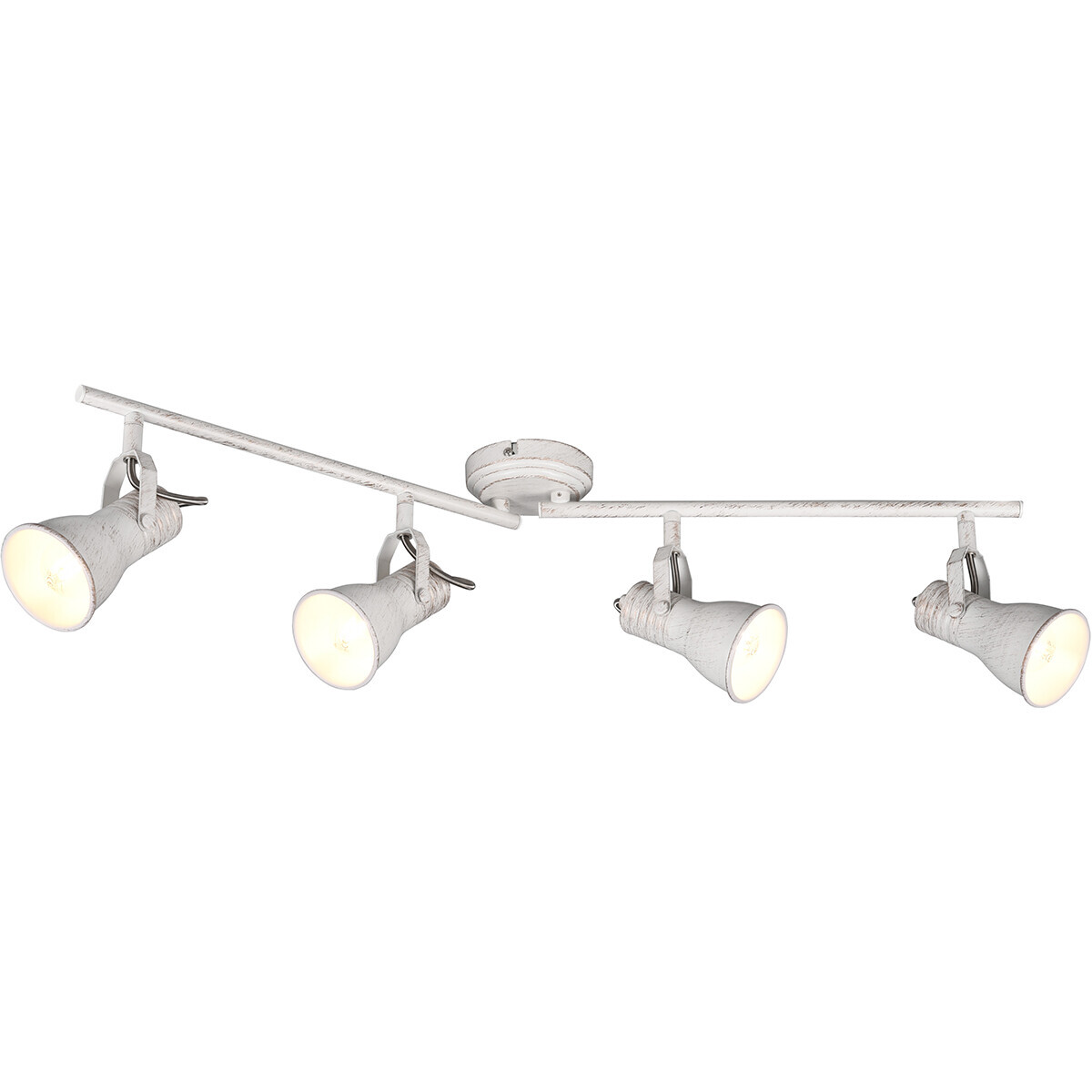 BES LED LED Plafondspot - Plafondverlichting - Trion Sanita - E14 Fitting - 4-lichts - Rechthoek - Antiek Wit - Aluminium