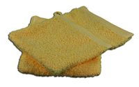 Gözze - Washandschoen, set van 4, zacht en absorberend, 100% katoen, 16 x 21 cm - goud