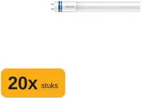Philips G13 T8 LED Buis 20W 3000K 2900lm 1500mm Dimbaar (20 stuks)