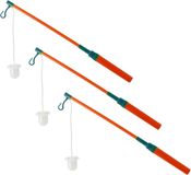 Bâton de lampion 3x avec lumière LED orange 40 cm