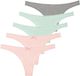 Yenita 5 stuks Katoenen dames strings - Grijs-Mint-Roze - Maat XL