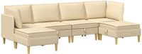 vidaXL Modulaire bankset met opslag 6-stuks Crèmekleurig Stof