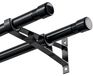 Omgoods - Double Black Curtain Rod 30-73 Inch - Adjustable for Heavy Curtains