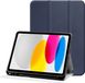 Étui pour tablette adapté pour Apple iPad 11 (2025) / 10.9 (2022) | Étui livre luxe Tri-Fold | Étui de protection en cuir artificiel | Fonction support | Bleu