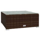 vidaXL 3-delige Loungeset met Kussens Poly Rattan Bruin