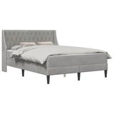 vidaXL Bedframe met matras Lichtgrijs 120 x 190 cm Fluweel