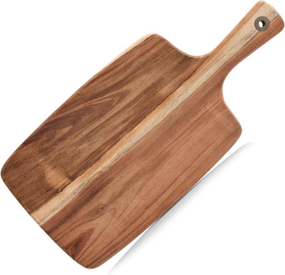 ZELLER 1x Rechthoekige acacia houten snijplanken met handvat 42 cm - - Keukenbenodigdheden - Kookbenodigdheden - Snijplanken/serveerplanken - Houten serveerborden - Snijplanken van hout
