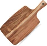 ZELLER 1x Rechthoekige acacia houten snijplanken met handvat 42 cm