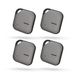 4 Echo 4 x Smart Tag grijs, badge zichtbaar op een kaart, piepgeluid, verwisselbare batterij met 1 jaar batterijduur, eenvoudige installatie zonder app op je iPhone, werkt met Apple Find my
