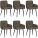Vidaxl Chaises de salle à manger 6 pc simili daim gris foncé