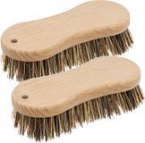 5five Schrobborstel van hout/kokos - 2x - 15 x 6.5 cm