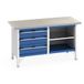 Bott Werkbank linoleum Cubio - 3 laden - B 1500 mm