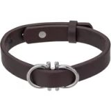 Philipp Christian Bracelet en cuir véritable et acier inoxydable
