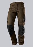 BP 1998-570-4832 werkbroek met kniebeschermers - slank silhouet - elastische rugband - 65% polyester, 35% katoen - korte pasvorm - maat: 48n - kleur: bruin/zwart
