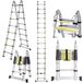 Nictemaw 5M Scala Telescopica in Alluminio Scala Retrattile pieghevole, capaciteit 150 kg (2,5 m + 2,5 m)