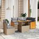 Maison Exclusive - Ensemble de meubles de jardin 6 pièces avec canapé et coussins, beige, en polyrotin