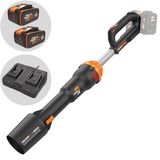WORX WG585E Bladblazer, max. 40 V (2 x 20 V) borstelloze motor, inclusief 2 x 4 Ah accu's en dubbele oplader, luchtversterkingstechnologie