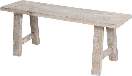 Clayre & Eef Plantentafeltje - 48x13x28 cm - Bruin Hout - Rechthoek - Plantenstandaard