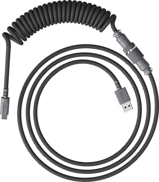 HyperX USB-C naar USB 3.0 A Spiraalkabel - Grijs - 1.22 m