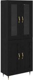 vidaXL Highboard Zwart Eiken 69,5 x 34 x 180 cm