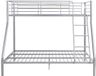 Vente-unique Stapelbed metaal zilverkleurig 90 x 190 cm, 140 x 190 cm