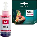 Evoke Inktflessen Epson T6733 printerinkt rood, 70 ml, 6500 pagina's, Magenta