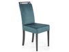 Chaise de salle à manger velours vert avec pieds en bois massif noir
