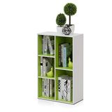 Furinno LUDER 5-kubus-draaiplank, boekenkast, wit/groen