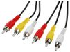 PremiumCord Cinch-kabel 5 m, 3x RCA stekker naar 3x RCA RCA-stekker, audio video verbindingskabel, stereo, voor tv, mobiele telefoons, MP3, HiFi, kleur zwart