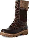 Tamaris - Dames - Laarzen - Bruin - Leer/Textiel - Wol - Rubber - 42