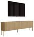 3xE living Meuble TV 170 cm, 2 portes, chêne huilé, pieds droits dorés