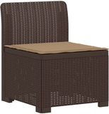 vidaXL Eénpersoons Tuinbank met Kussen Rattan Look PP Bruin