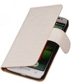 Best Cases LG G2 Book Case Croco Wit Hoesje