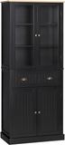 HOMCOM Keukenvoorraadkast - MDF - 76x40x182,5cm - Zwart
