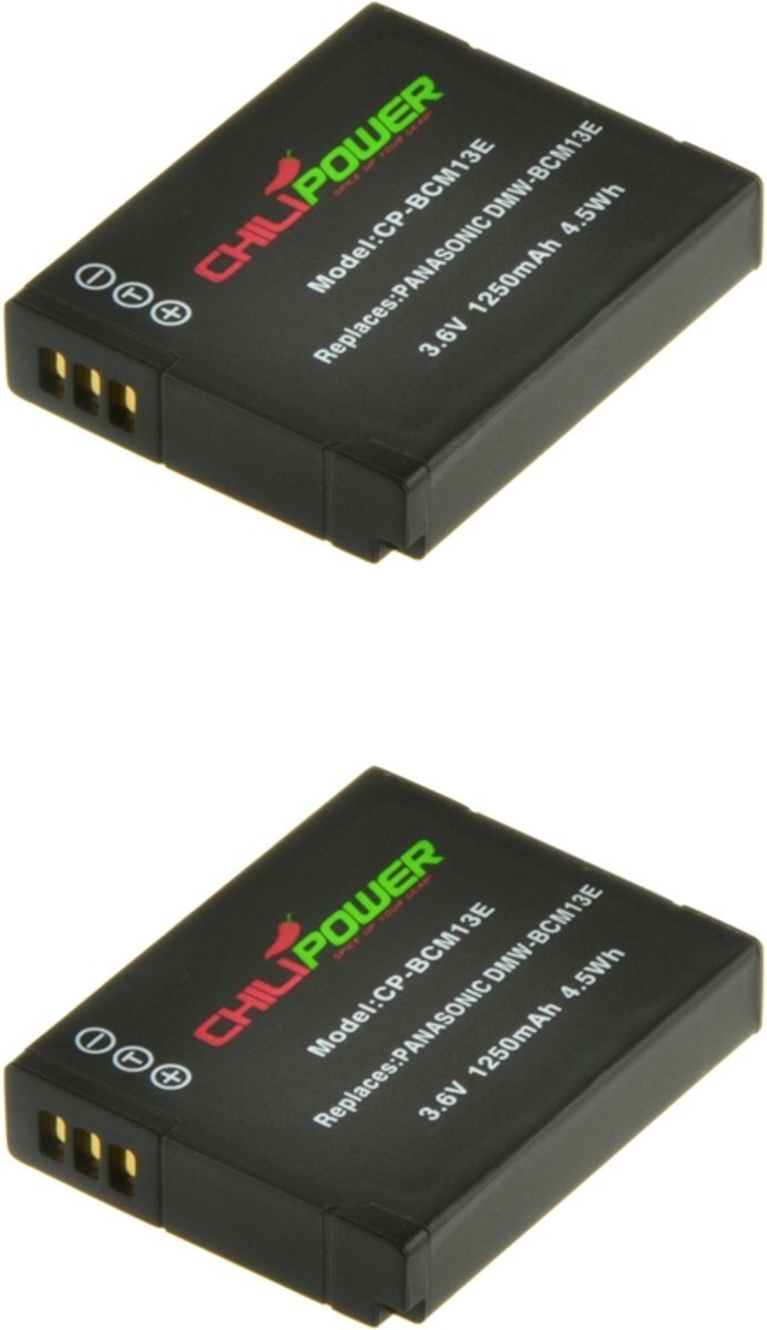 ChiliPower DMW-BCM13 accu voor Panasonic - 1250mAh - 2-Pack DMW-BCM13 accu voor Panasonic - 1250mAh - 2-Pack