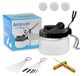 Airbrush Kit de nettoyage pour aérographe - Bac pour aérographe avec support - Buse dorée - Jeu de brosses en nylon - Outil d'aiguille en acier inoxydable - Conception étanche - Nettoyant pour aérographe