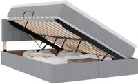 vidaXL Opbergbed met matras Lichtgrijs 140 x 190 cm fluweel