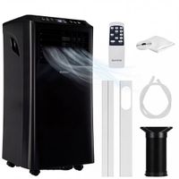 Auronic Mobiele Airco - 10.000 BTU - 4-in-1 - Airconditioning met 2 Raamafdichtingskits - Ventilator - Ontvochtiger - Tot 25m² - Zwart
