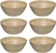 Secret de Gourmet - Set van 6 slakommetjes/serveer schaaltjes - bamboe - beige - 17 cm diameter